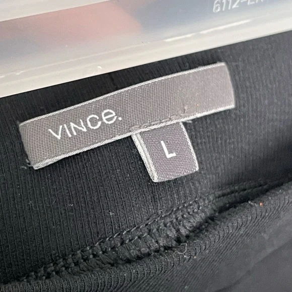 Vince Black Leggings Pants Stirrup Ribbed Knit Pull On Stretch Size Large - Picture 9 of 11